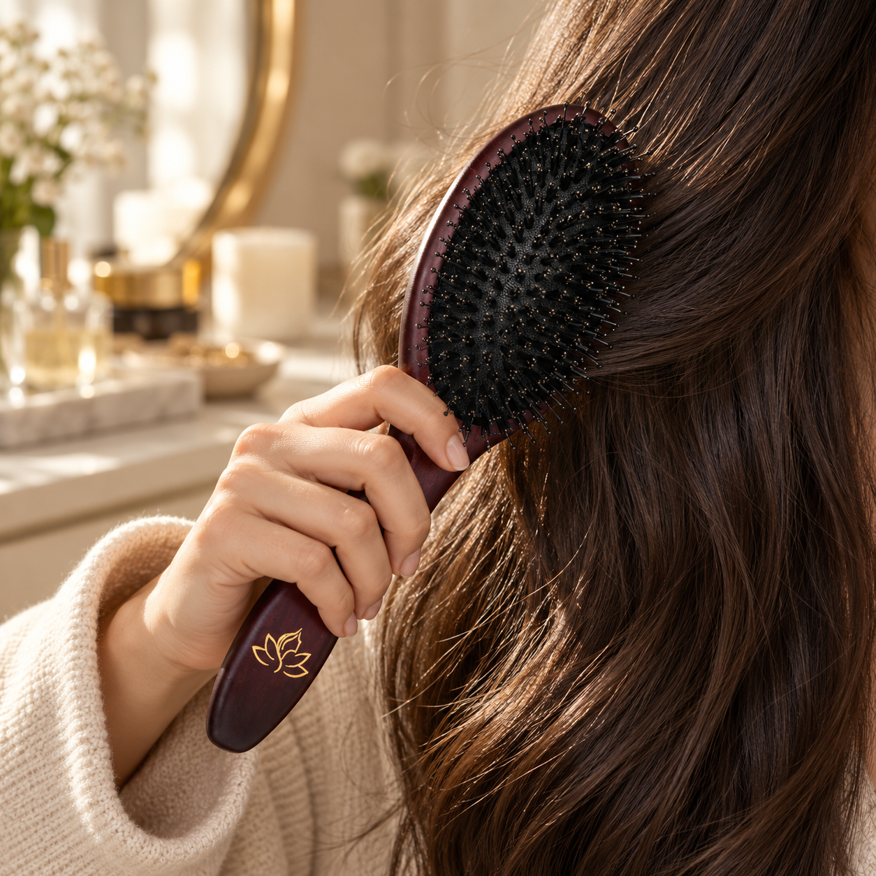 Jemné česanie vlasov kefou Glow Ritual Brush